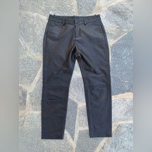 Nili Lotan Black Leather Lambskin Straight Leg Capri Pants